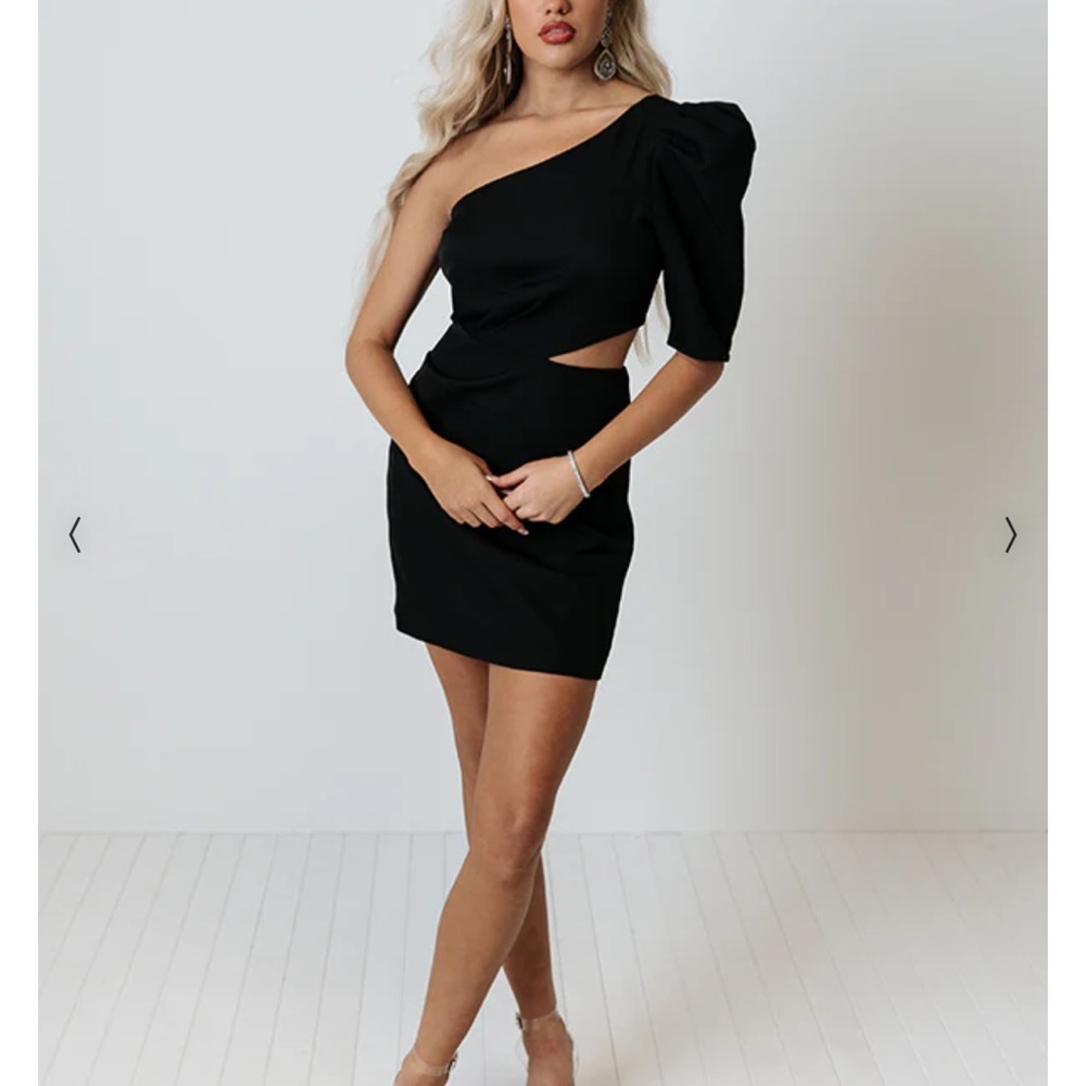 The Favor One Shoulder Dress In Black - sold out on website